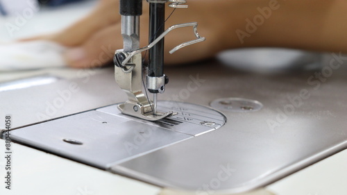 Schilderij op canvas close up of sewing machine