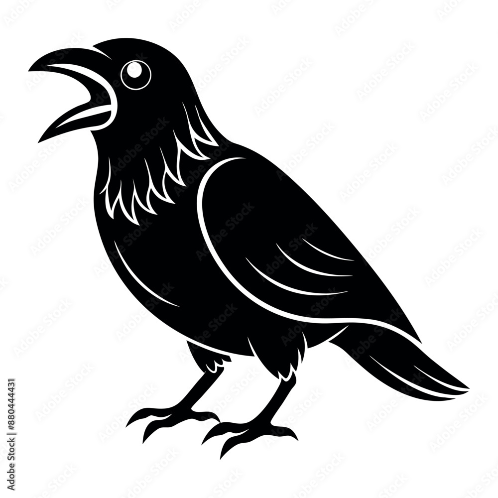 Fototapeta premium crow bird screams vector illustration