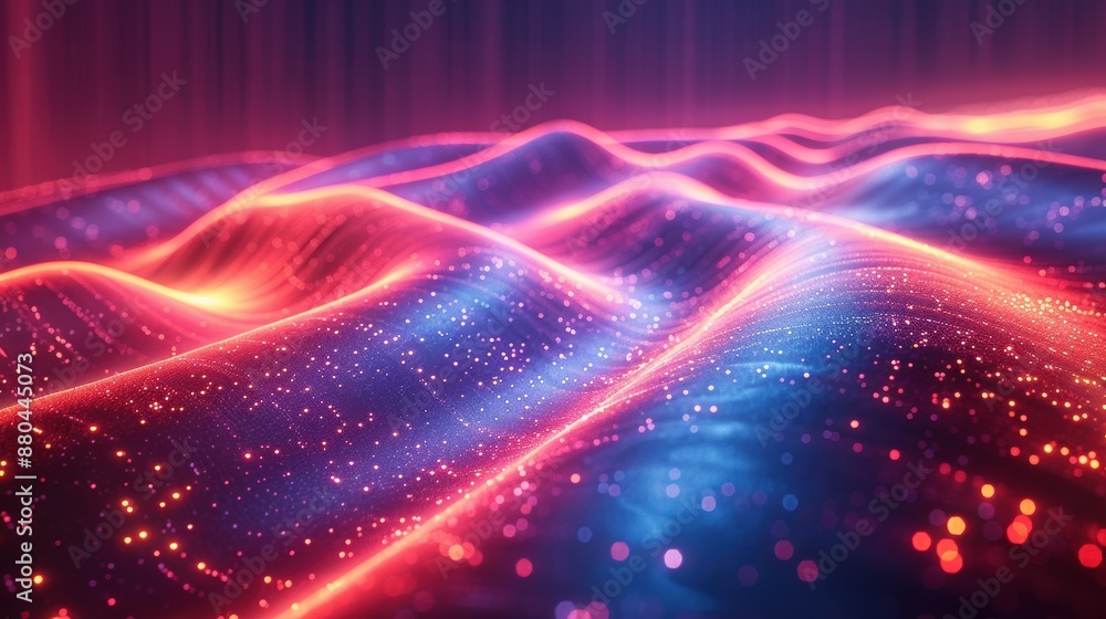 Abstract background with futuristic neon lines.