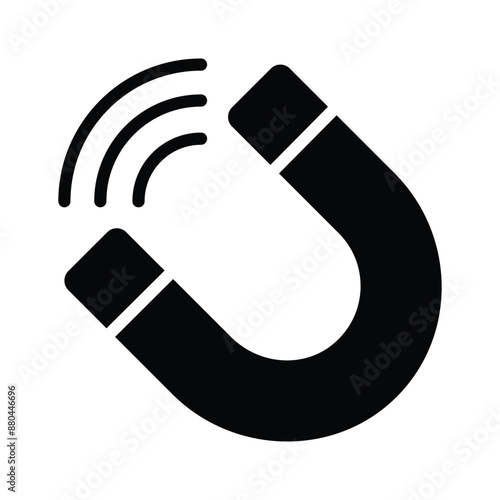 Physics magnet icon in style, scalable vector of attraction