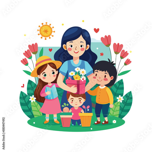 Creative Happy Mother's Day Logo Design