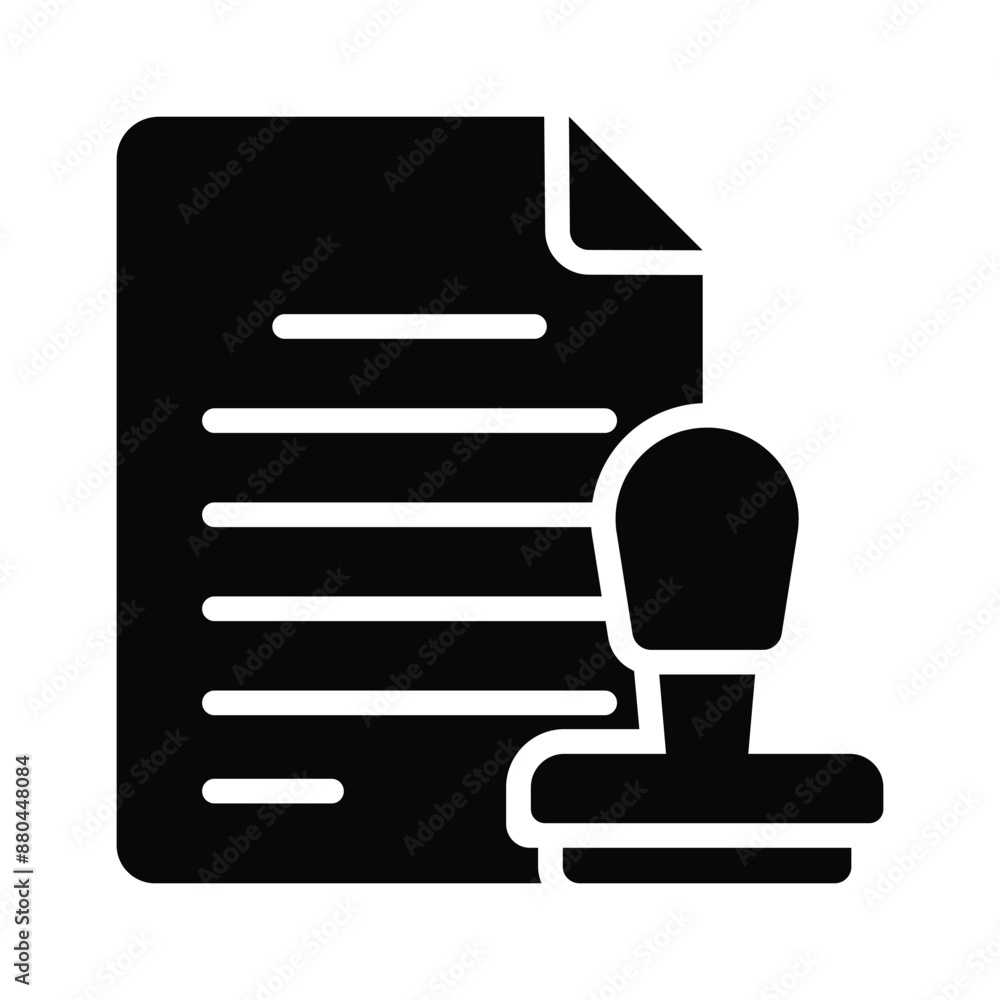 Stamp and paper showing vector of official document in trendy style Stamp and paper showing vector of official document in trendy style