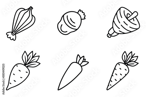 Parsnip Peel line art clean culinary concept