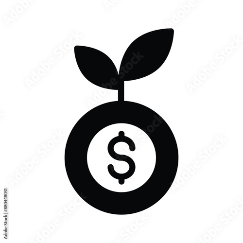 Grab this carefully crafted money plant vector, icon of business development