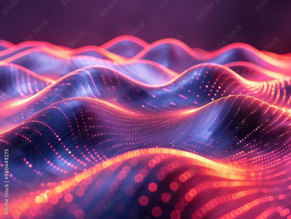Abstract background with futuristic neon lines.