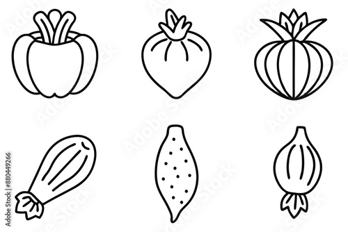 Parsnip Peel line art detailed vegetable outline