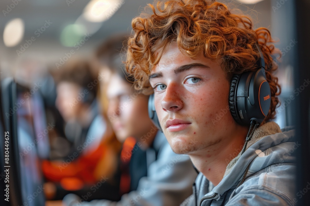 AI-Driven Test Preparation: High school students using AI-powered apps to prepare for exams, showing adaptive learning and practice tests. AI-Driven Test Preparation: High school students using AI-powered apps to prepare for exams, showing adaptive learning and practice tests.