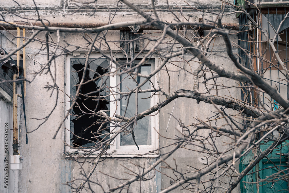 destroyed building in a city lost in the war in Ukraine destroyed building in a city lost in the war in Ukraine