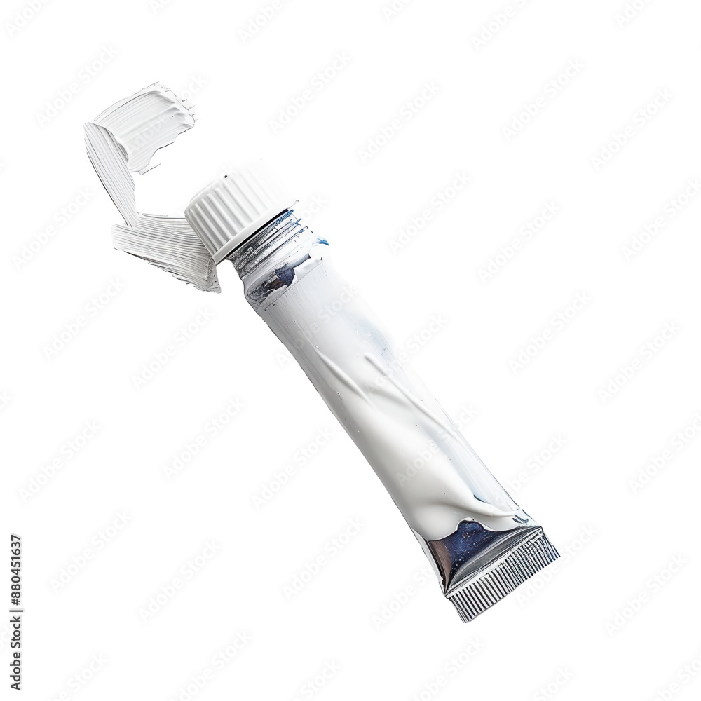 A paint tube on transparent background