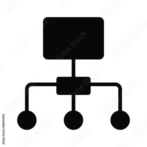 Hierarchy icon design, flowchart vector, workflow icon
