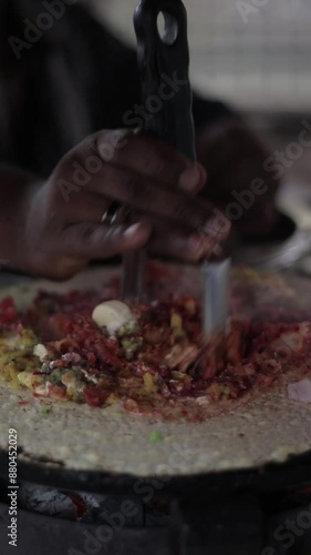 Vendor Preparing Mysore Masala Dosa