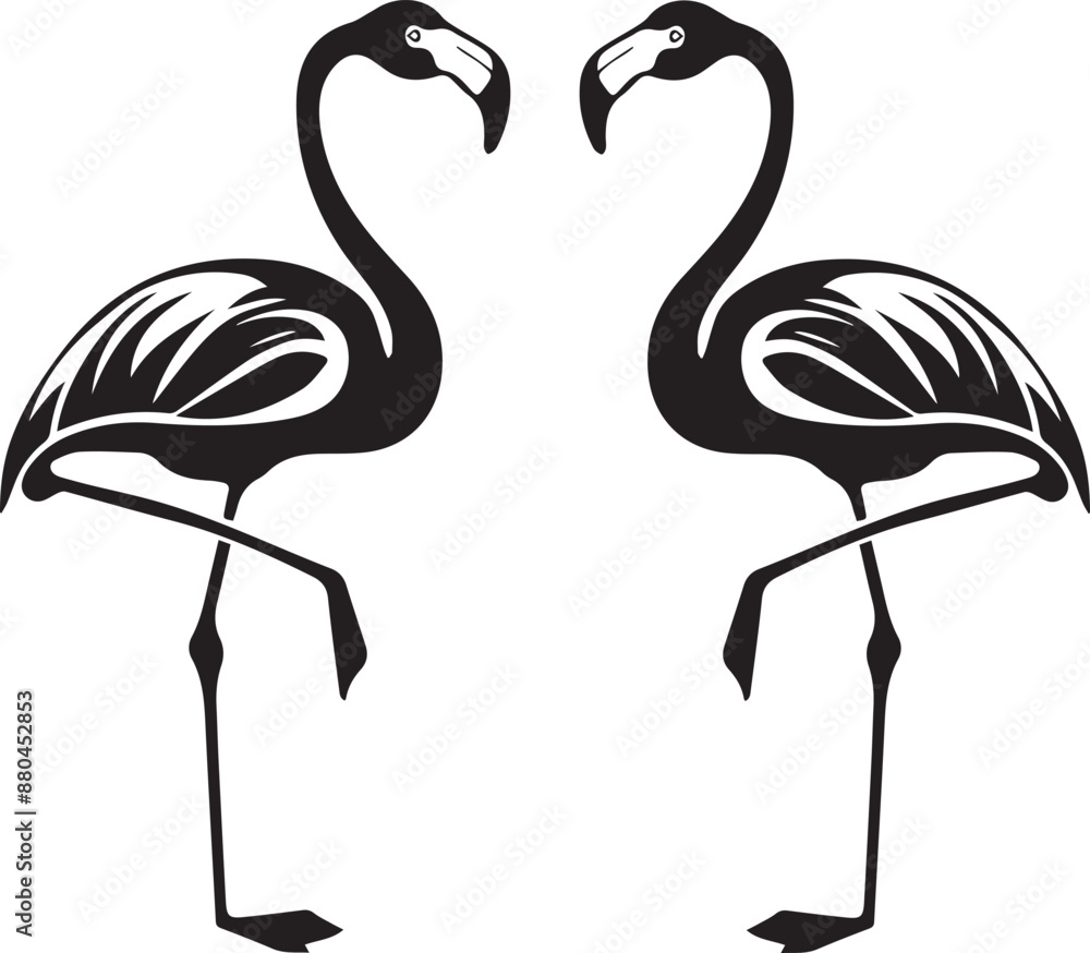 Obraz premium flamingo silhouette vector