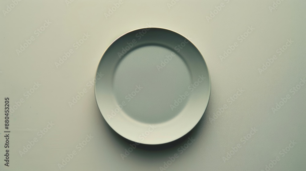 Minimalist top view of a gray plate Minimalist top view of a gray plate