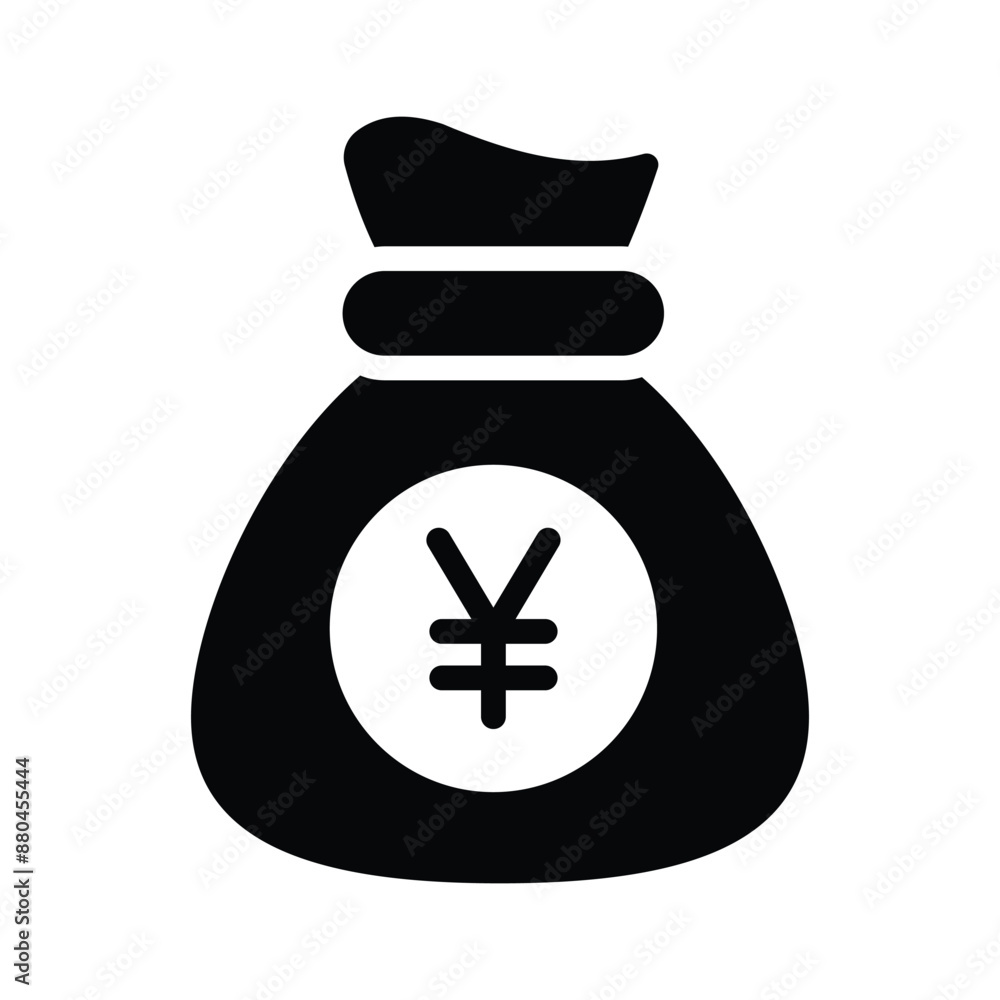Money bag with yuan icon, cash, business, return or investment, payment, vector of yuan sack in trendy style Money bag with yuan icon, cash, business, return or investment, payment, vector of yuan sack in trendy style