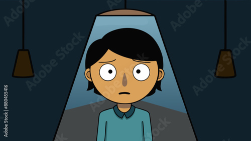  Scary moment of the cartoon when lights suddenly went out at your house, vector illustration