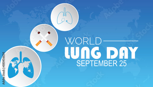 World Lung Day is observed every year on September. banner design template Vector illustration background design.