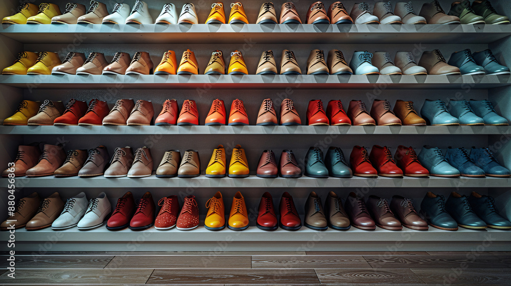 Rows of womens shoes neatly arranged Rows of womens shoes neatly arranged