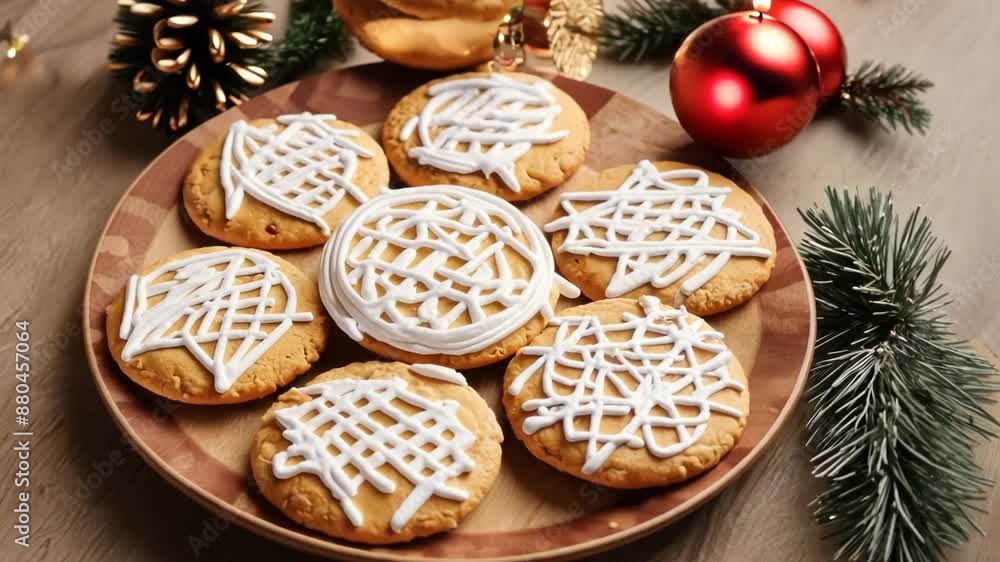 Homemade Christmas sugar cookies with intricate icing designs Homemade Christmas sugar cookies with intricate icing designs
