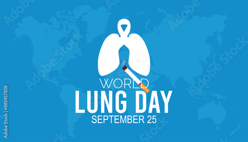World Lung Day is observed every year on September. banner design template Vector illustration background design.