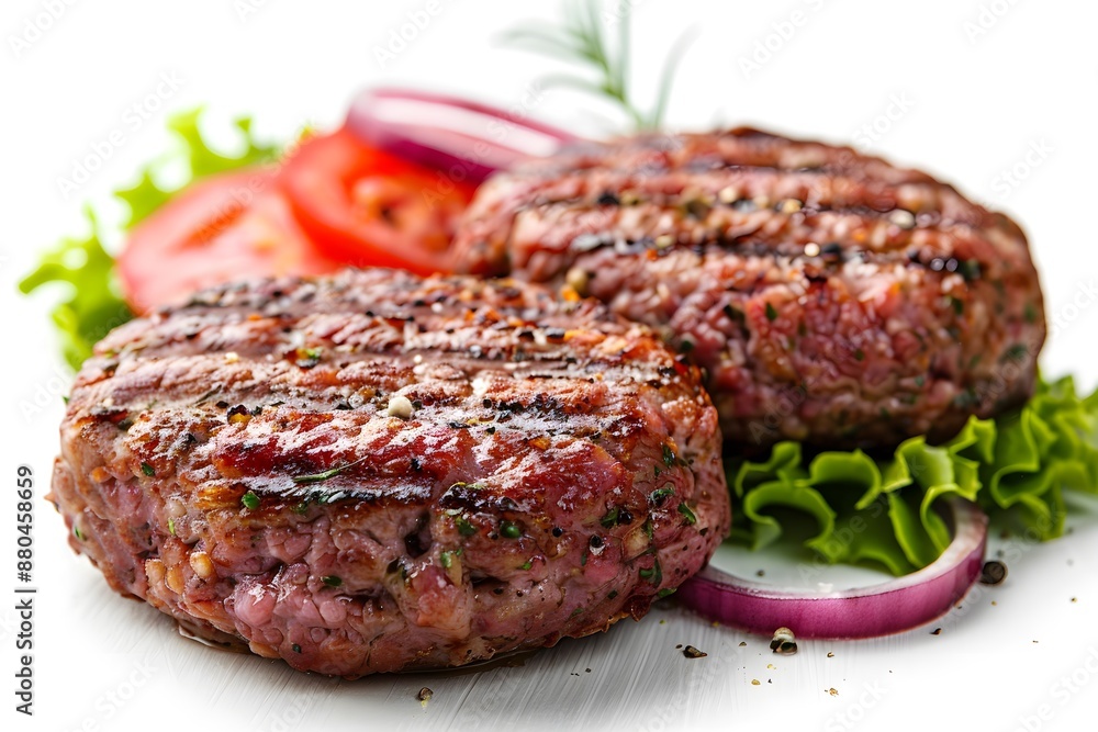 Juicy Grilled Beef Patties with Fresh Vegetables Juicy Grilled Beef Patties with Fresh Vegetables