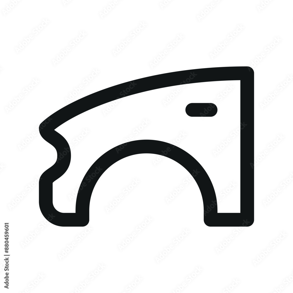 Car fender UI icon, car front mudguard minimal line vector symbol Car fender UI icon, car front mudguard minimal line vector symbol