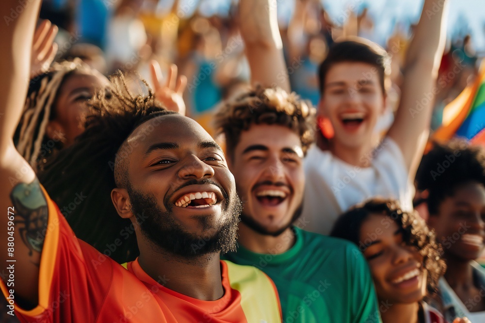 Happy Olympic games fans cheering Generative Ai Happy Olympic games fans cheering Generative Ai