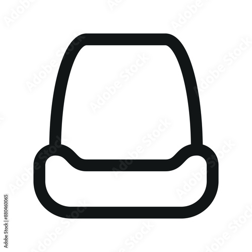 Car seat UI icon, car chair minimal line vector symbol