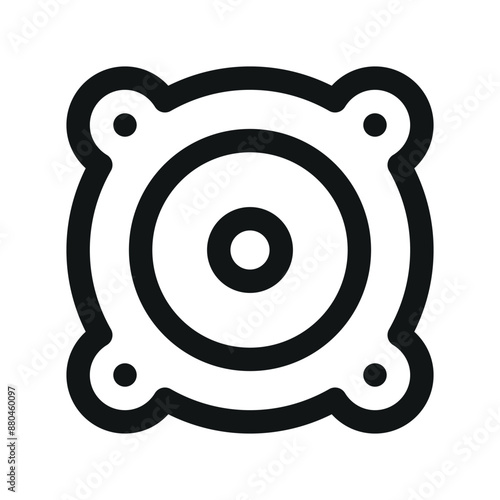 Car speaker UI icon, car audio minimal line vector symbol