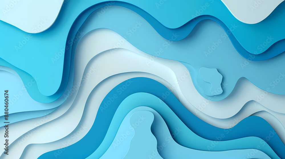 Abstract blue and white layered waves creating a fluid and flowing design with a soothing color palette. Abstract blue and white layered waves creating a fluid and flowing design with a soothing color palette.