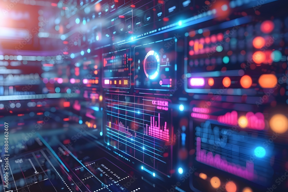 Futuristic Data Visualization and Analytics Interface Futuristic Data Visualization and Analytics Interface