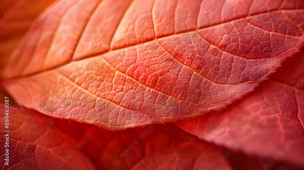 Obraz premium Close-Up of Vibrant Red Autumn Leaves
