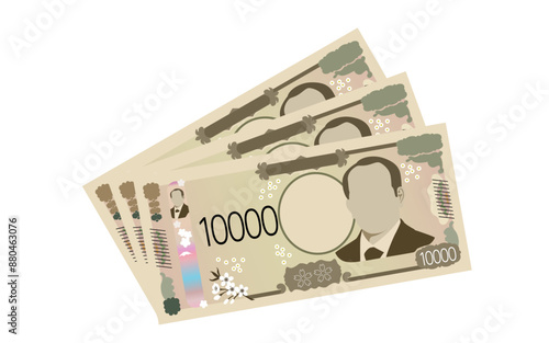 3枚重ねられた新一万円札