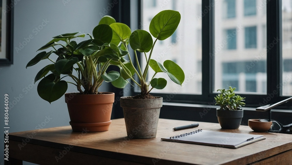Serene Office Corner with Mine Money Plant Serene Office Corner with Mine Money Plant