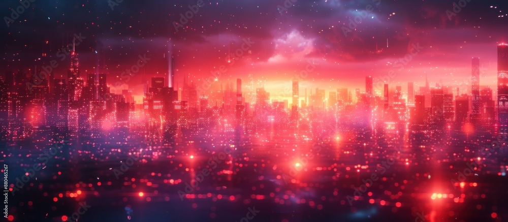 Naklejka premium Futuristic Cityscape at Night