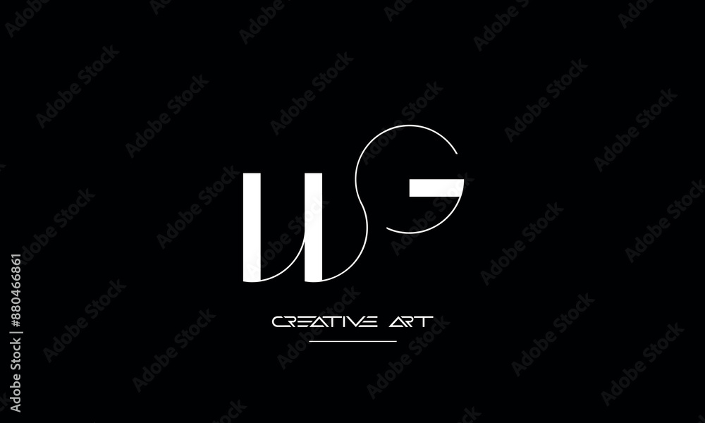 GW, WG, G, W abstract letters logo monogram GW, WG, G, W abstract letters logo monogram