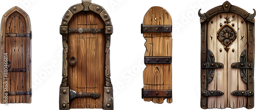 Set of accessories for old wooden panel doors
