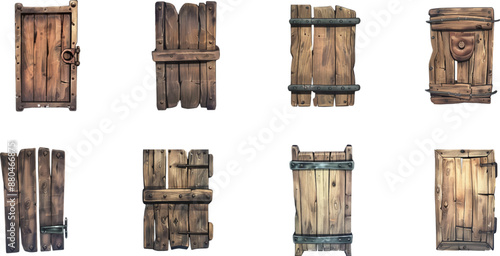 Set of accessories for old wooden panel doors