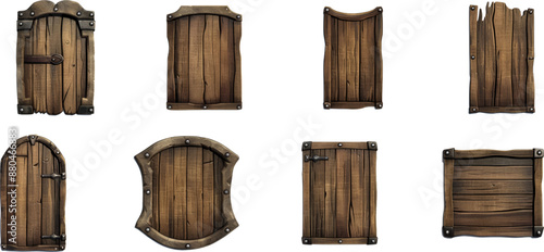 Set of accessories for old wooden panel doors