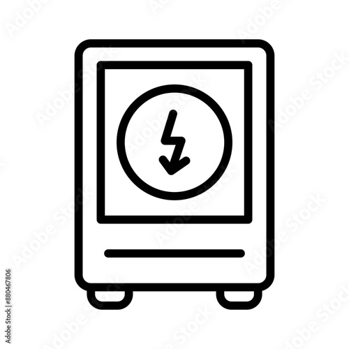 High voltage electricity icon line vector design