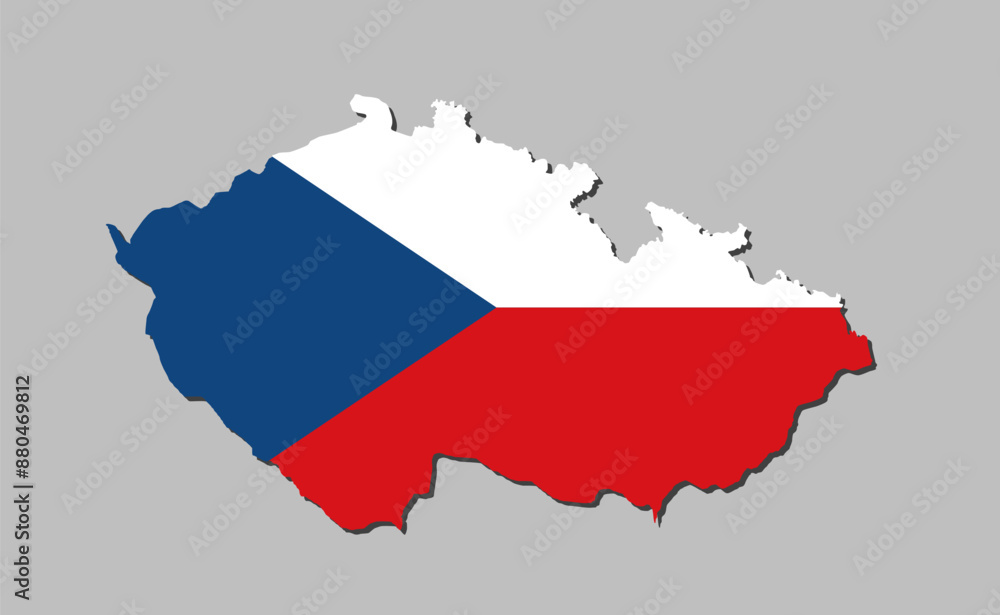 Fototapeta premium Vector map Czech made flag, Europe country