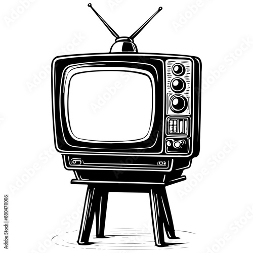 cartoon tv sketches hand drawn line illustration, transparent background