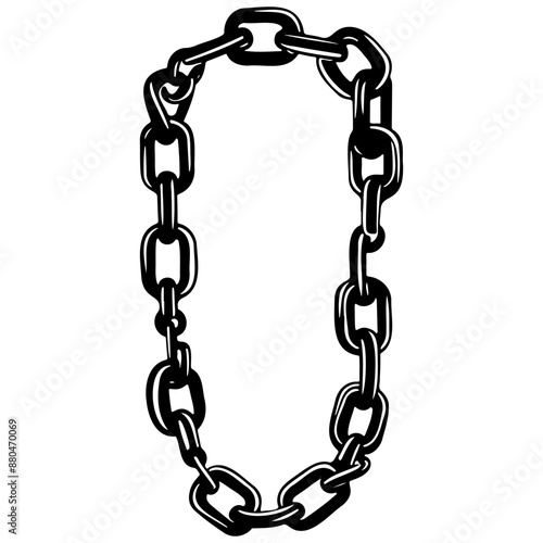 chain hand drawn line illustration, transparent background