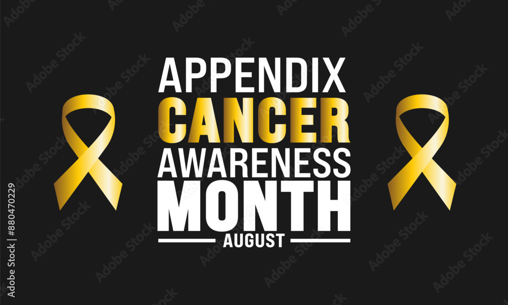 Obraz premium Appendix Cancer Awareness Month background template. Holiday concept. Health awareness Banner poster, flyer and background design with text inscription vector illustration. 