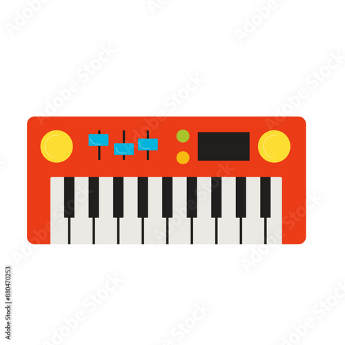 Vector picture of toy piano isolated on white background.