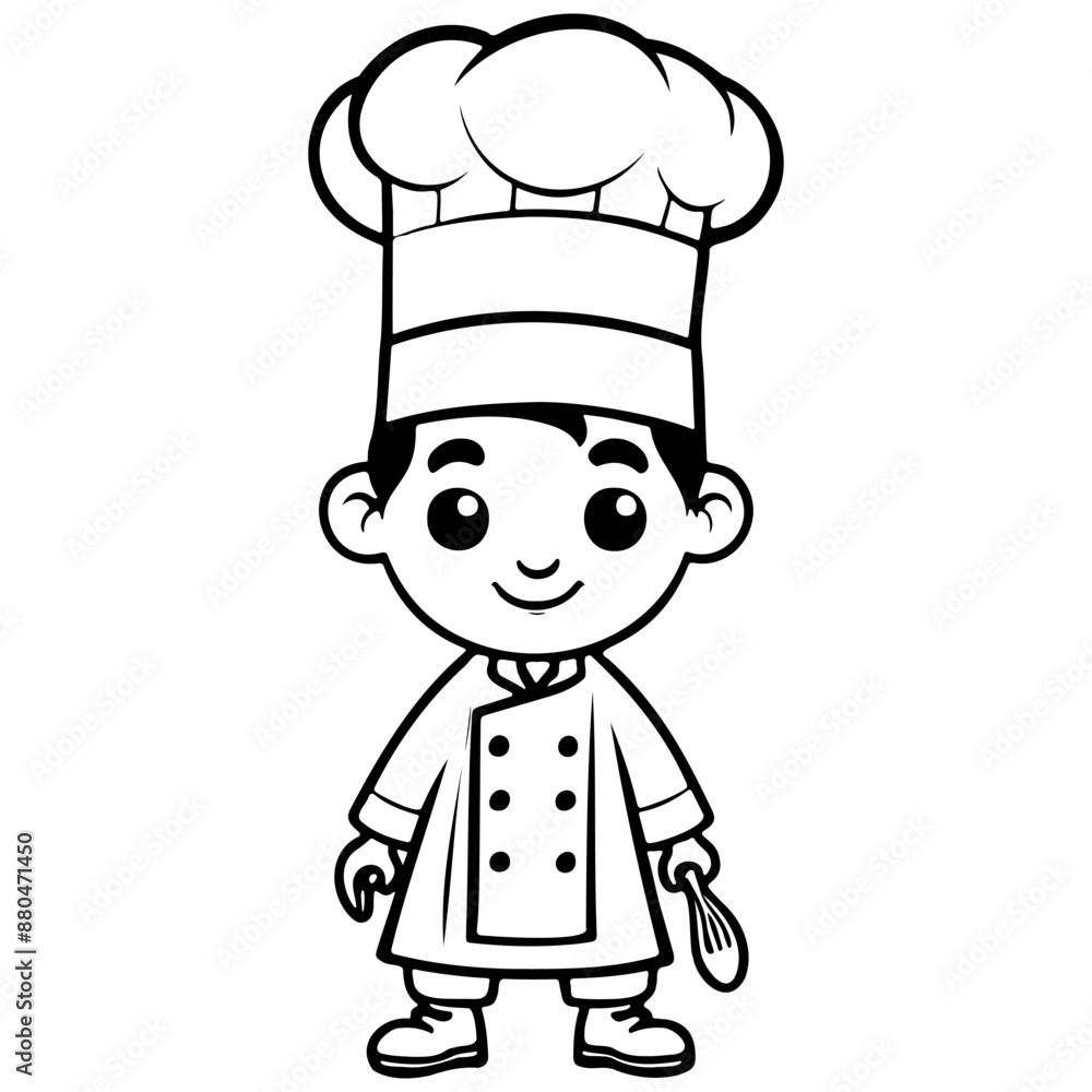 Monochrome cartoon chef hat hand drawn line illustration, transparent background Monochrome cartoon chef hat hand drawn line illustration, transparent background