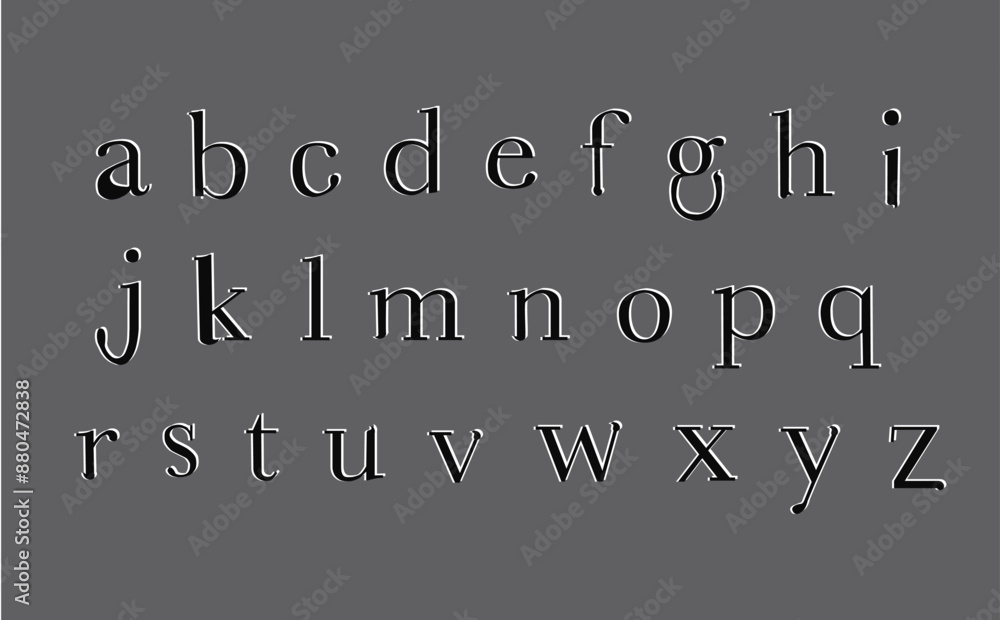 Obraz premium Black lowercase letters font