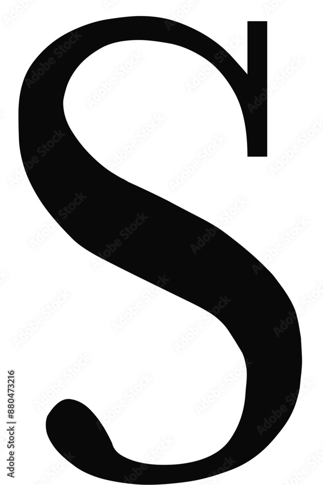 Black lowercase letter s Black lowercase letter s
