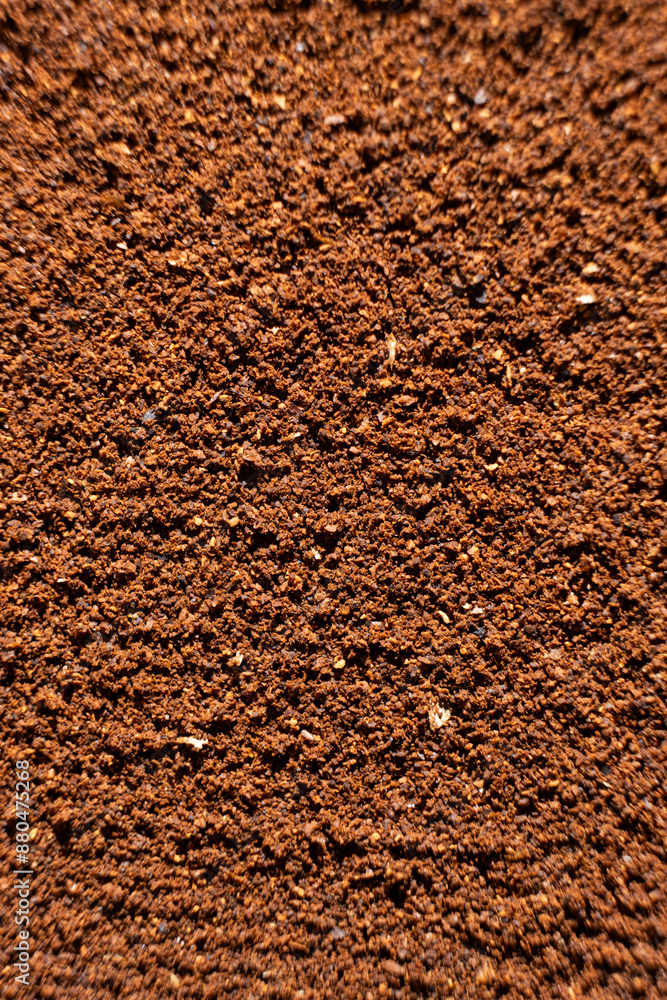 Texture of ground coffee close-up: top view Texture of ground coffee close-up: top view