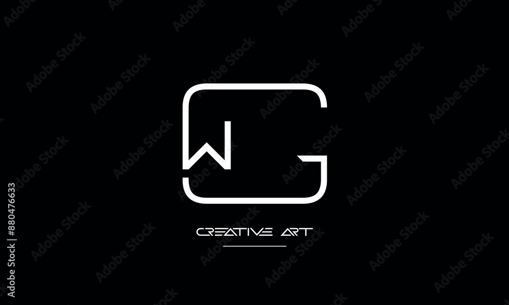 GW, WG, G, W abstract letters logo monogram GW, WG, G, W abstract letters logo monogram