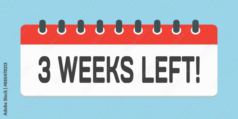 Countdown weekly calendar icon - three weeks left Countdown weekly calendar icon - three weeks left